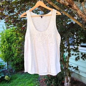 Express lacey front flowey and flattering tank sz L